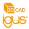 The igus® 3D-CAD model app is a download service for 3D CAD data
