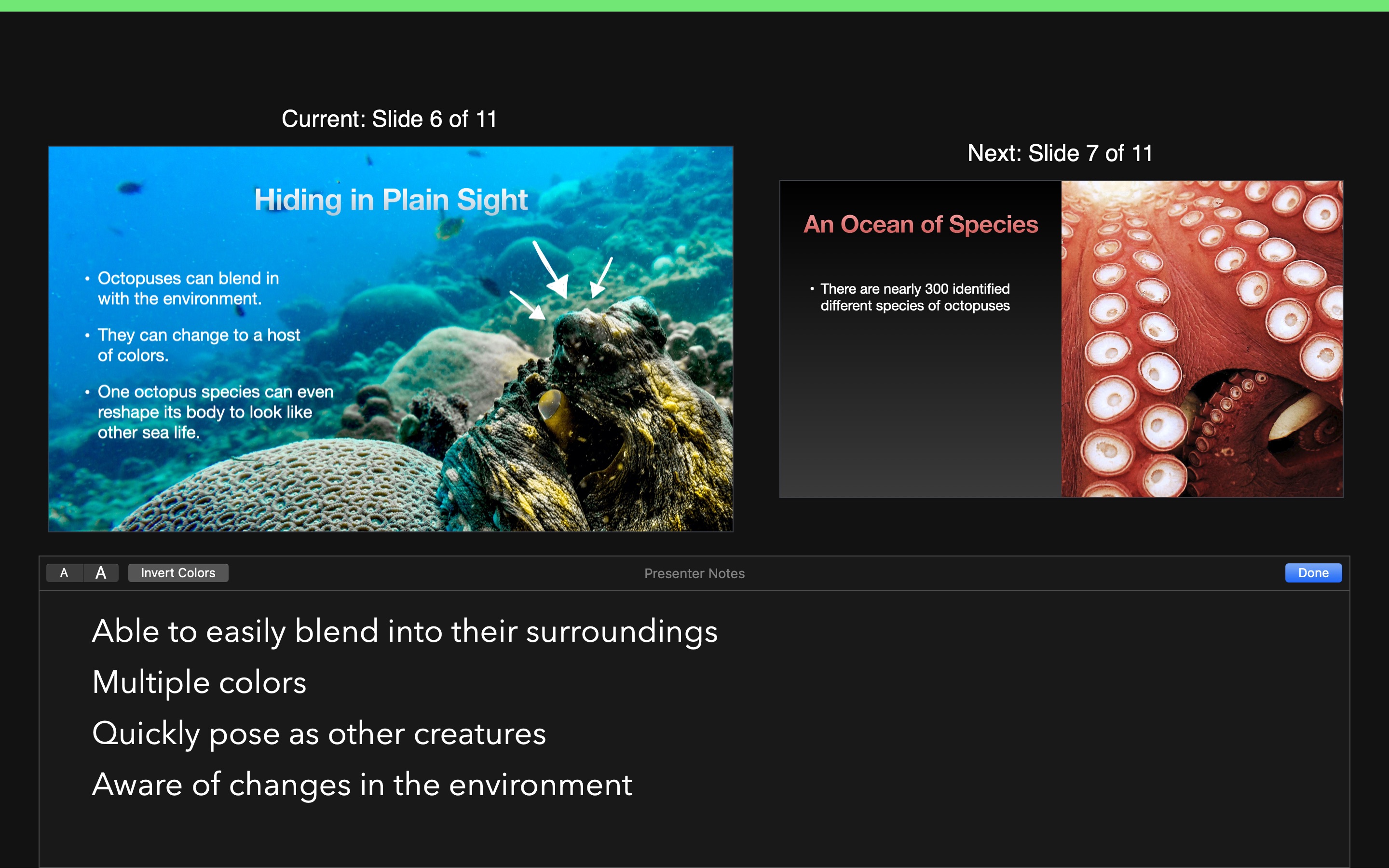 Screenshot do app Keynote