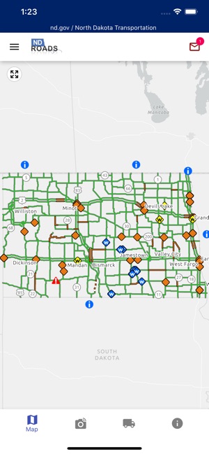 Nd Weather Road Map Ndroads On The App Store