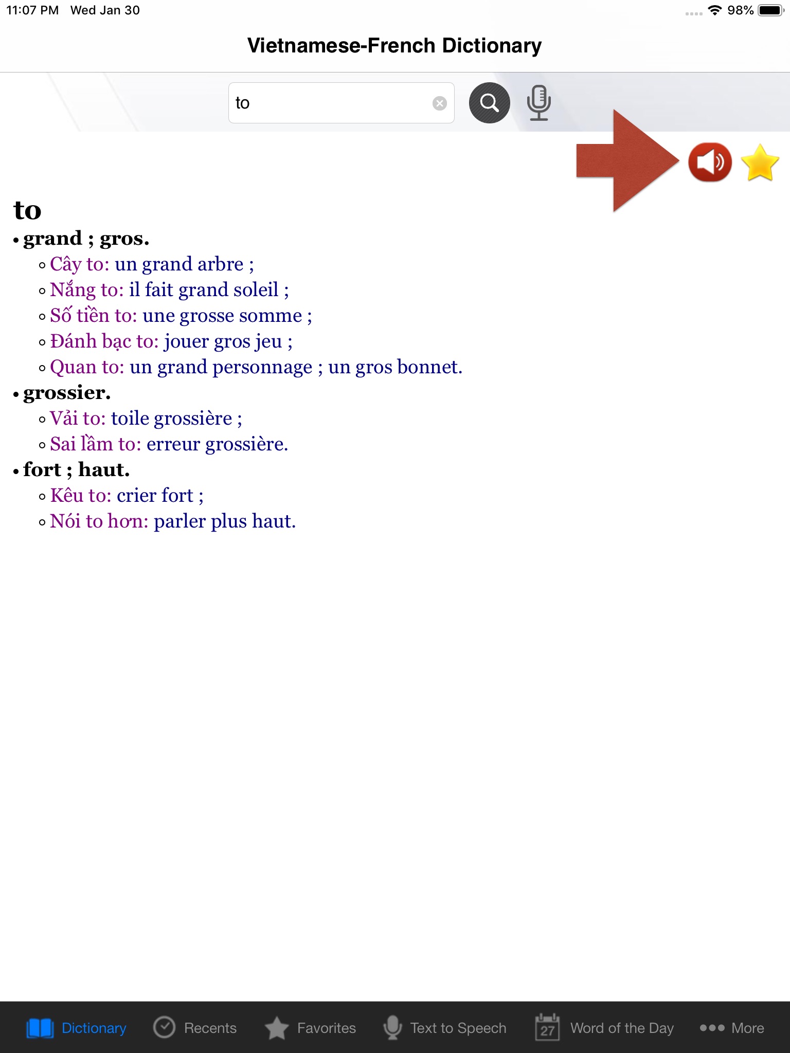 Vietnamese-French Dictionary++ screenshot 2