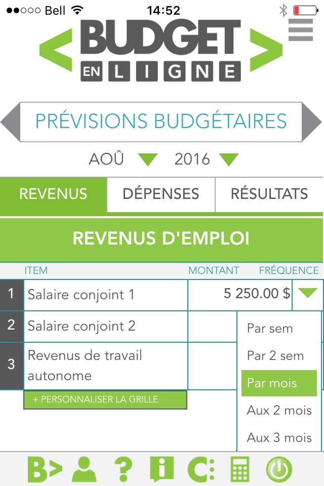 Budget en ligne screenshot 2