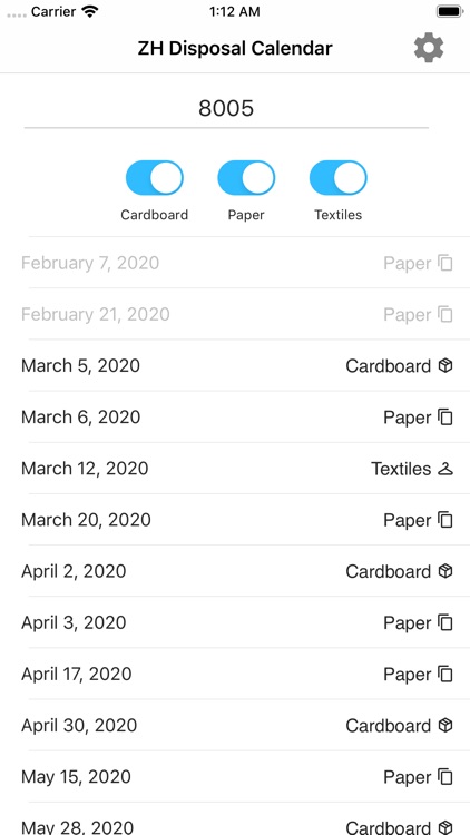 ZH Disposal Calendar