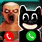 Scary Cartoon Cat & Baby Call