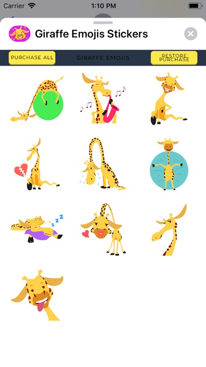 Giraffe Emojis Stickers