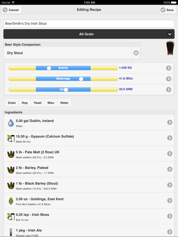 BeerSmith Mobile Home Brewing Ipad images