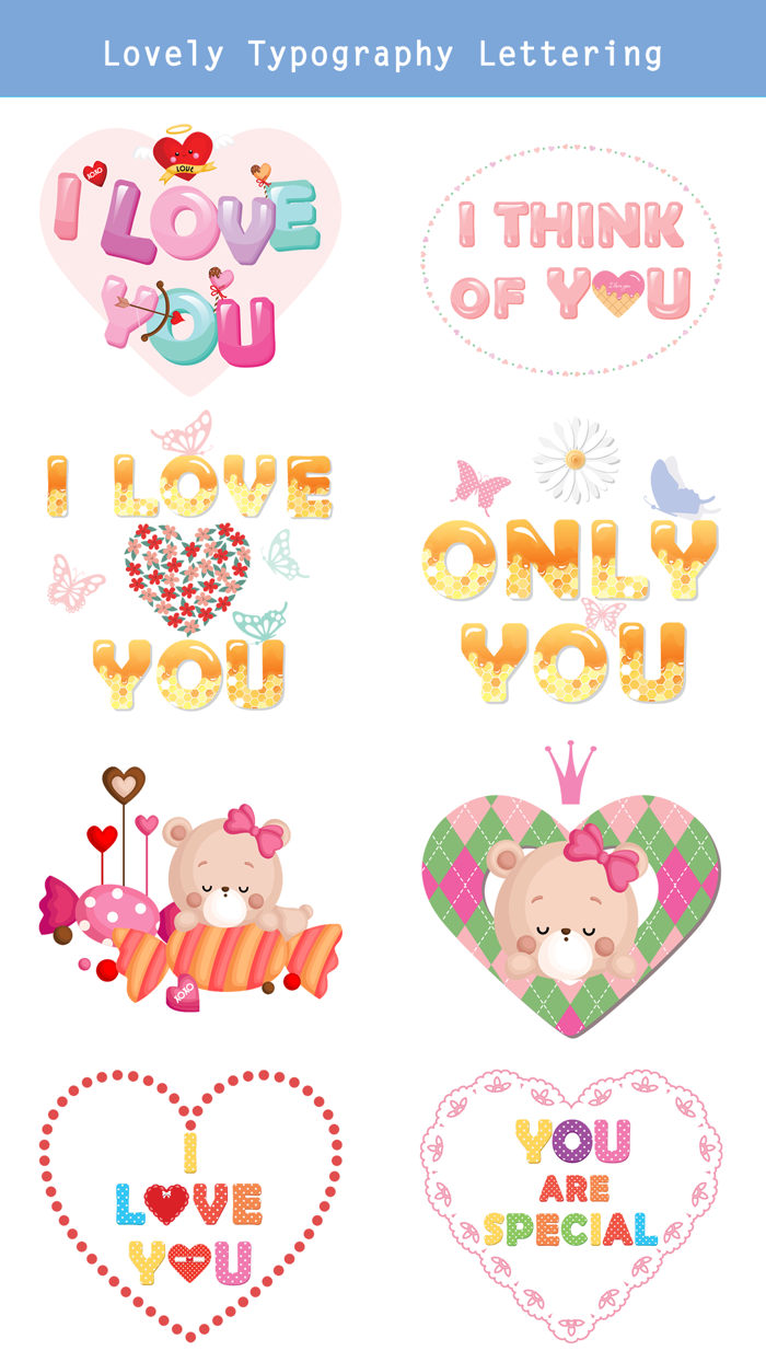 Cute Love Typography Lettering