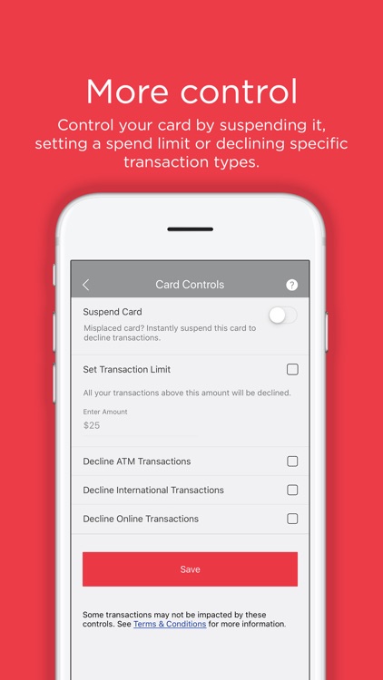 Simmons Bank Card Controls
