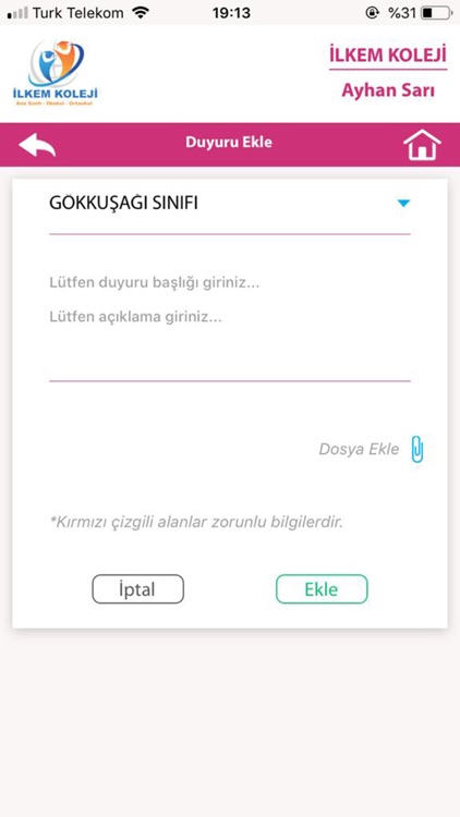 İlkem Koleji Öğrenci Takip