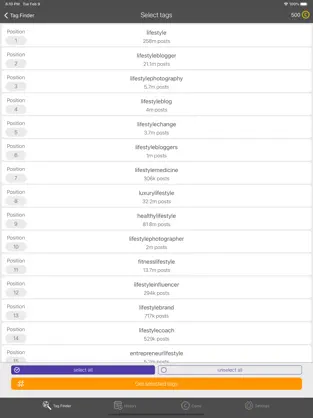 Obrázek 2 Super Seguidores para Tagfind iphone