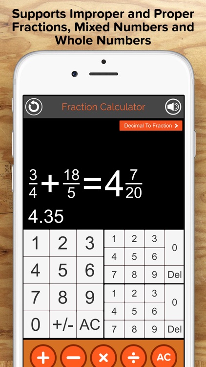 Fraction Calculator + Decimals