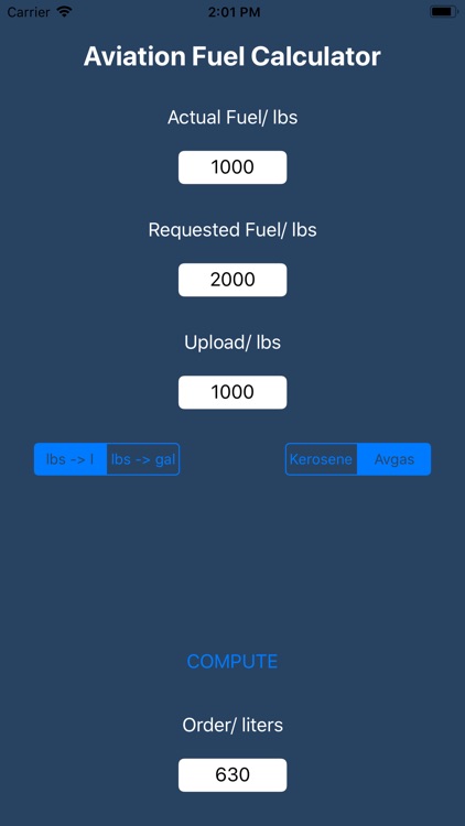 Aviation Fuel Calculator