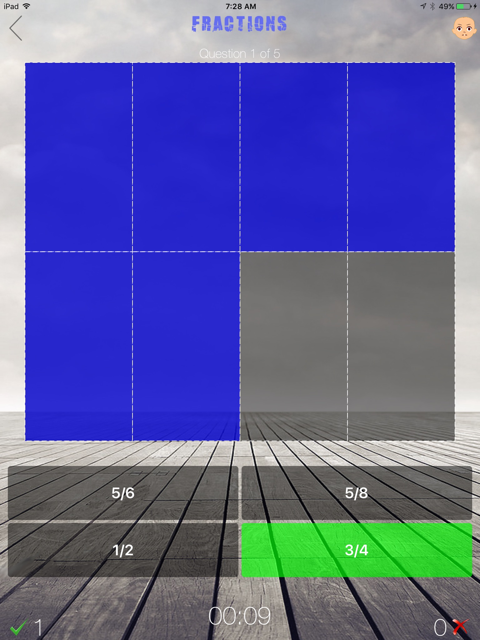 FractionsQuiz screenshot 3