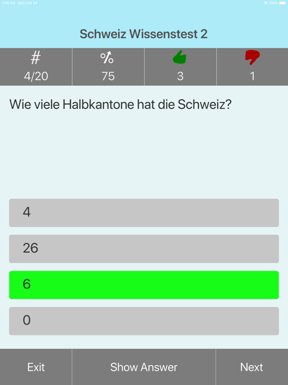 Die Schweiz Testfragen screenshot 3