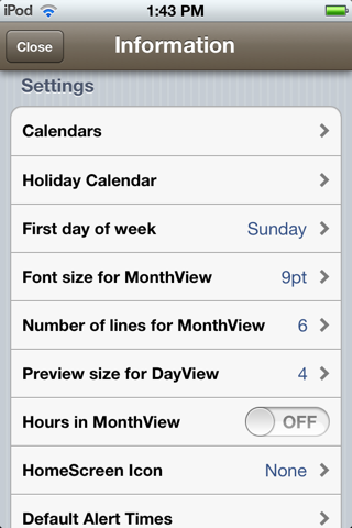 Monthly Calendar Moca screenshot 3