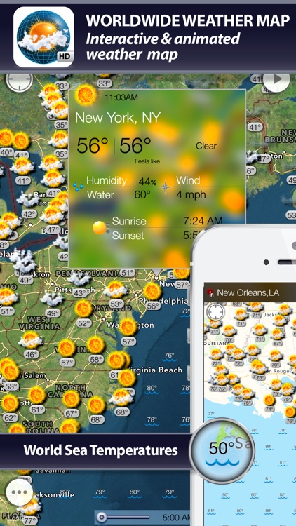 Weather and wind map