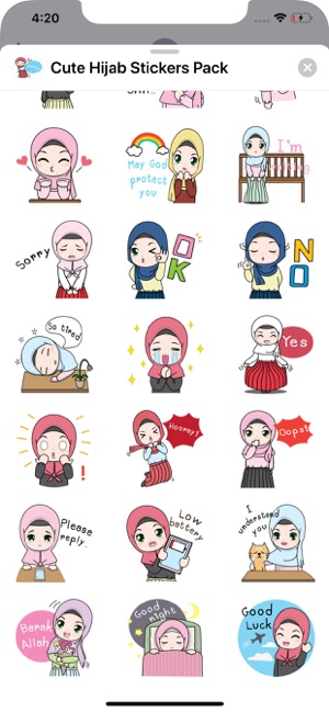 Cute Hijab Stickers Pack(圖2)-速報App