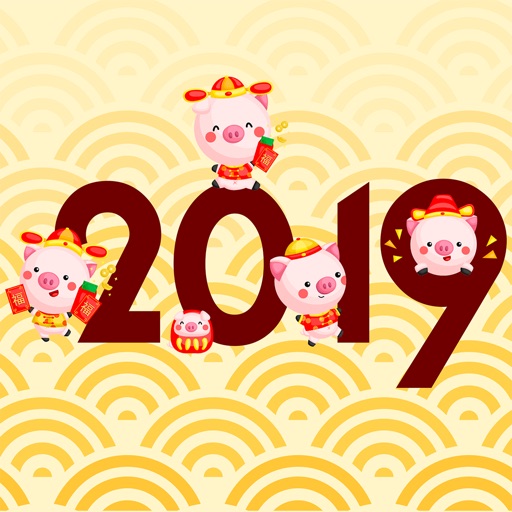 2019 Happy Chinese Pig Year icon