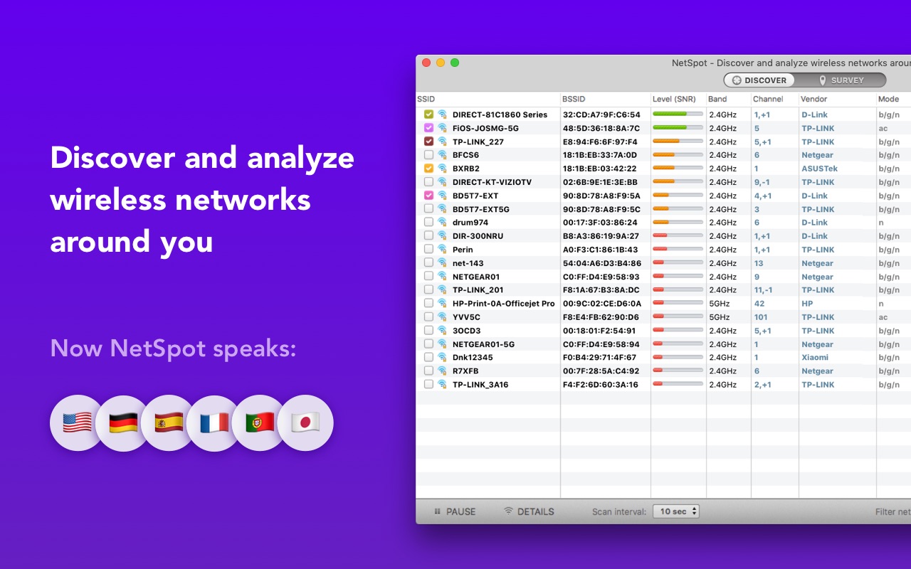 Screenshot do app NetSpot PRO – Wi-Fi Reporter