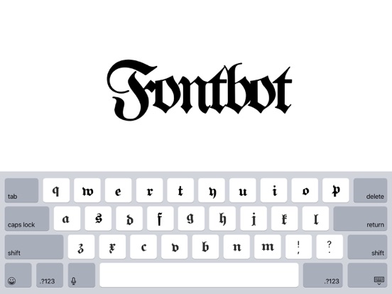 iPad Image of Fontbot: Custom fonts keyboard