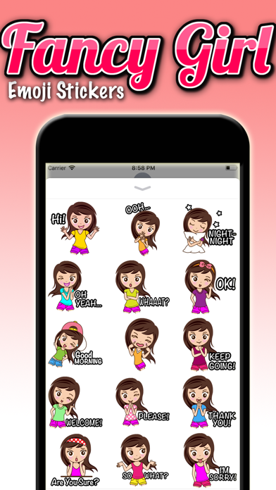 Fancy Girl Emoji Stickers screenshot 3