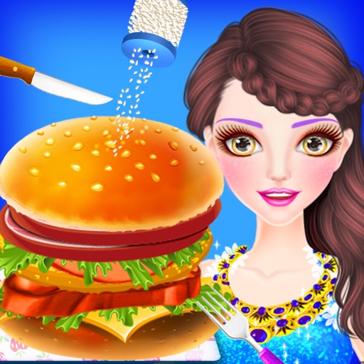 Cooking Hamburger Girl Makeup