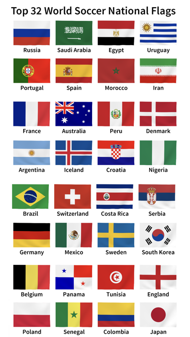 Top 32 World Soccer Flags screenshot 4