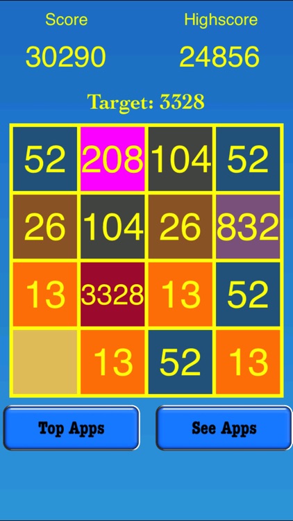 3328 Number Tiles Merge Game screenshot-3