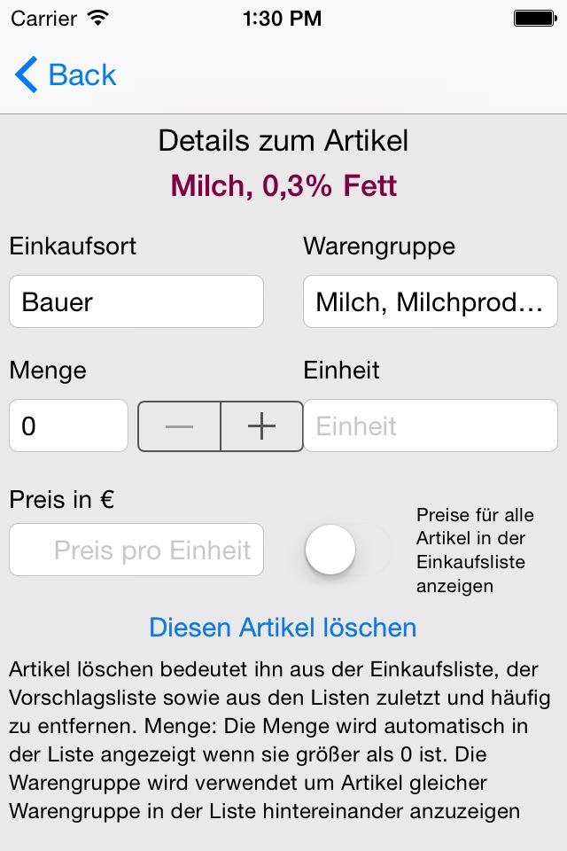 familyList Einkaufsliste to go screenshot 3