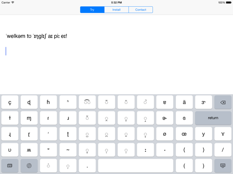 English IPA Keyboard - náhled