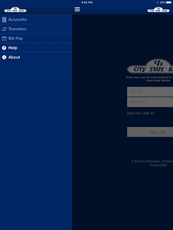 City State Bank for iPad