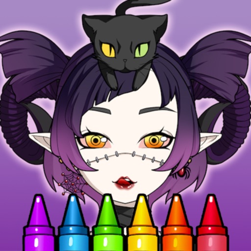 Monster Girl Coloring Book Icon