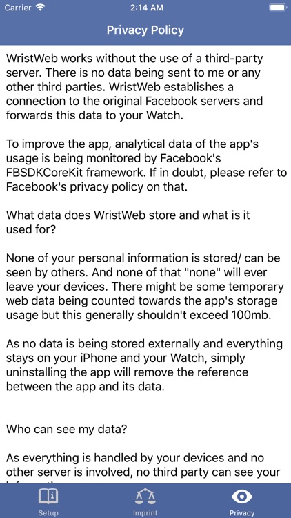 WristWeb for Facebook screenshot-3