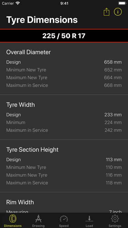 Tyre Dimensions