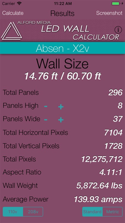 Alford LED Wall Calculator screenshot-6