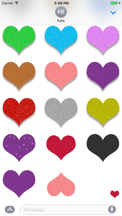 Glitter Heart Stickers by Teresa McClary