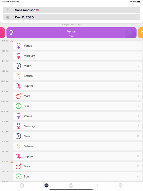 Planetary Hours screenshot 2