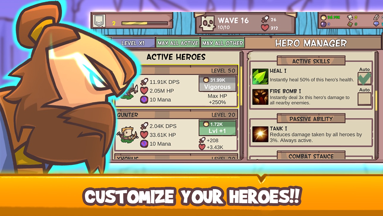 Idle Hero Defense Hack screenshot 7 - iOS game interface