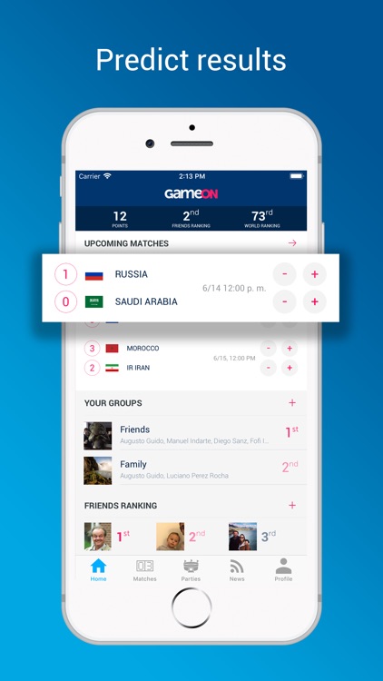 GameOn: predict soccer results