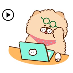 Animated Chow Chow Dog Sticker