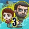 Duo Survival 3 is a 2-player cooperative puzzle game where you help two apocalypse survivors escape from zombies through obstacle-filled levels