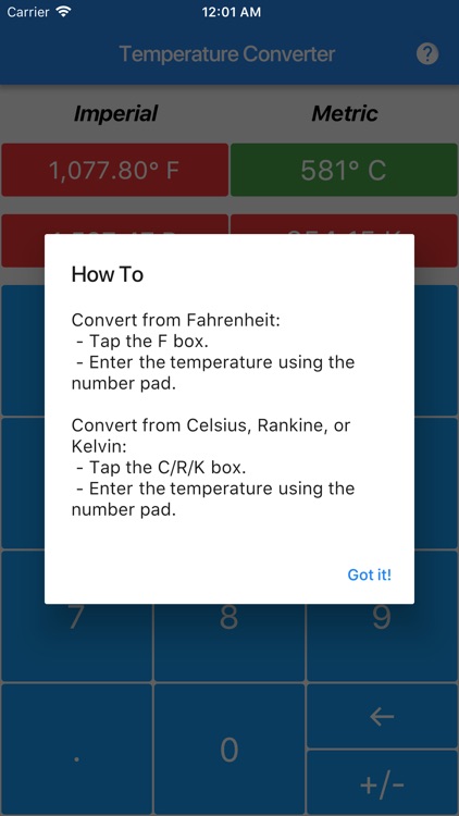 Quick Temperature Converter