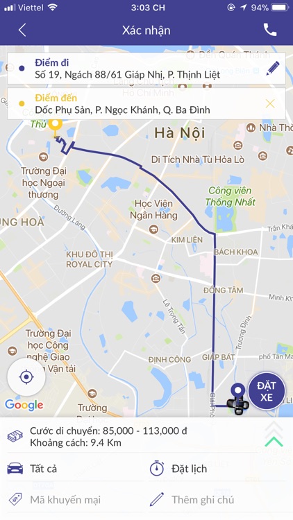 Đặt Xe Thái Nguyên