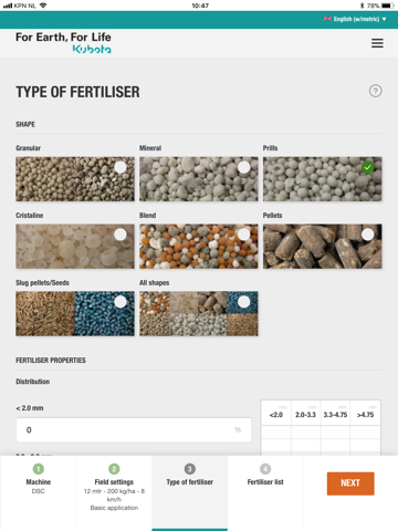 Kubota Spreading Charts - náhled
