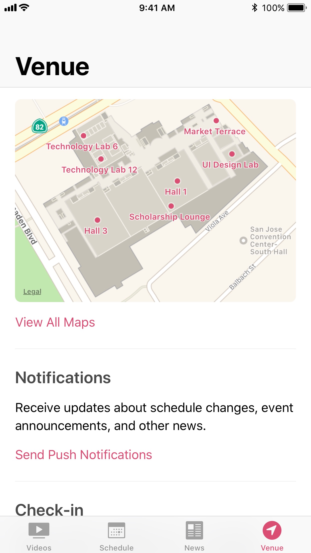 Screenshot do app WWDC