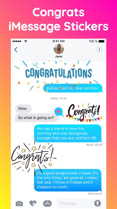 Congrats Text Stickers Pack IM screenshot 2