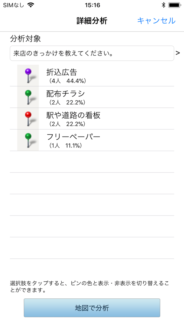 KURERUアンケート地図分析