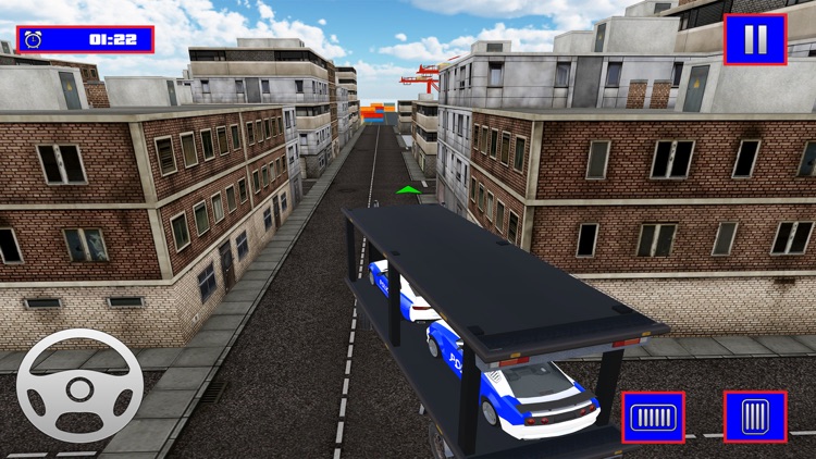 Police Car Transporter Parking screenshot-4