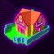 Icon Glow House Voxel - Neon Draw