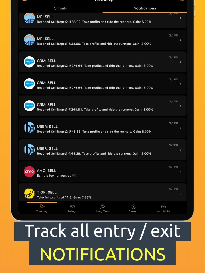 Stock Signals Tracker  Alert