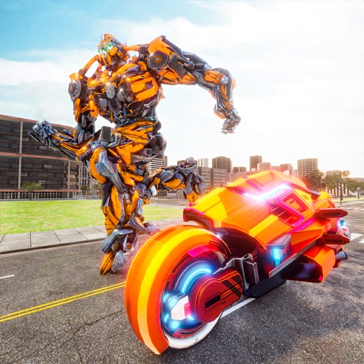 Flying Robot War: Tron Bike 3d iOS App